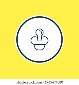Vector illustration of dummy teat icon line. Beautiful baby element also can be used as pacifier icon element.