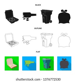 Vector illustration of dump  and sort icon. Set of dump  and junk stock symbol for web.