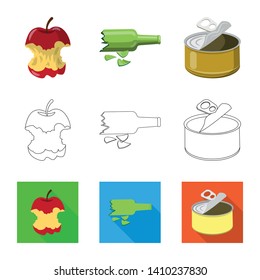 Vector illustration of dump  and sort icon. Collection of dump  and junk vector icon for stock.