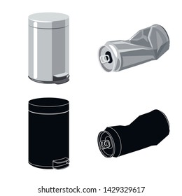 Vector illustration of dump and sort icon. Collection of dump and junk stock vector illustration.
