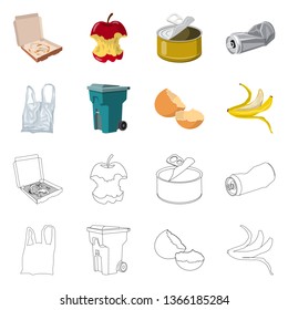 Vector illustration of dump  and sort logo. Collection of dump  and junk vector icon for stock.