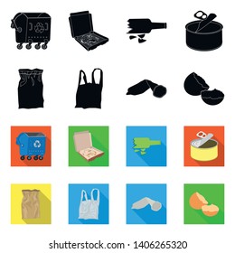 Vector illustration of dump  and sort logo. Collection of dump  and junk stock vector illustration.