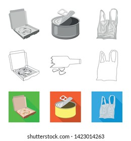 Vector illustration of dump  and sort logo. Set of dump  and junk vector icon for stock.