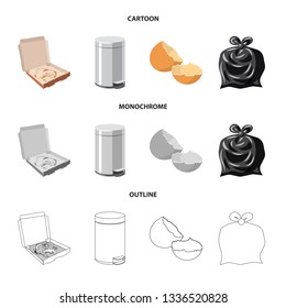 Vector illustration of dump  and sort sign. Set of dump  and junk stock vector illustration.