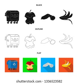 Vector illustration of dump  and sort sign. Collection of dump  and junk vector icon for stock.