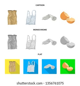 Vector illustration of dump  and sort sign. Collection of dump  and junk stock vector illustration.