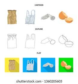 Vector illustration of dump  and sort sign. Set of dump  and junk vector icon for stock.