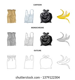 Vector illustration of dump  and sort sign. Set of dump  and junk stock vector illustration.