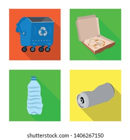 Vector illustration of dump  and sort sign. Collection of dump  and junk stock symbol for web.