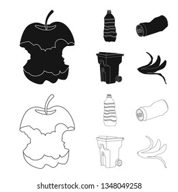 Vector illustration of dump  and sort symbol. Collection of dump  and junk vector icon for stock.