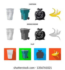 Vector illustration of dump  and sort symbol. Collection of dump  and junk vector icon for stock.