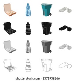 Vector illustration of dump  and sort symbol. Collection of dump  and junk stock vector illustration.