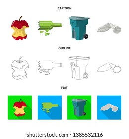 Vector illustration of dump  and sort symbol. Set of dump  and junk stock vector illustration.