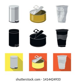 Vector illustration of dump  and sort symbol. Collection of dump  and junk vector icon for stock.