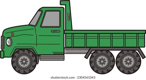 Vector illustration of a dump truck