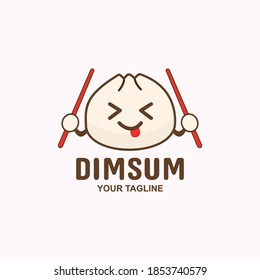 vector illustration. dumplings cute dim sum mascot character. steamed food from china. Logo templates for menus, restaurants and packaging brands.