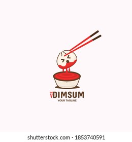 vector illustration. dumplings cute dim sum mascot character. steamed food from china. Logo templates for menus, restaurants and packaging brands.