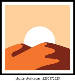 Vector illustration of dunes in the desert