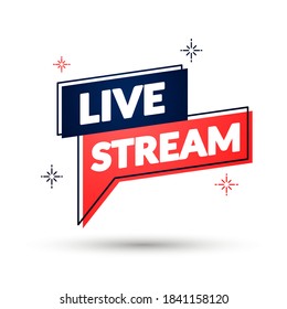 Vector Illustration Duo Color Live Stream Speechbubble 