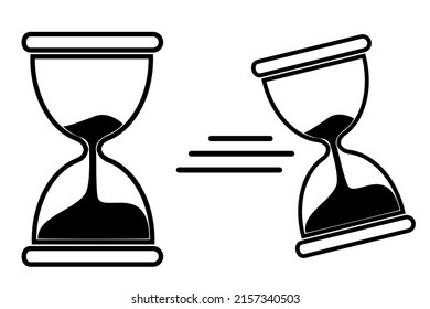 Vector Illustration for Duration of Deadline or Dateline, glass hour or sand glass
