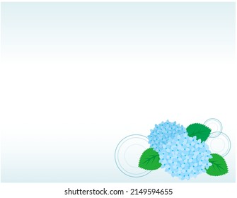 Vector illustration of hydrangea.　Flowers during the rainy season.