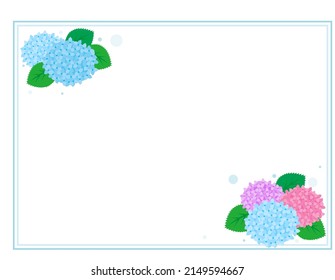 Vector illustration of hydrangea.　Flowers during the rainy season.