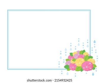 Vector illustration of hydrangea.　Flowers during the rainy season.