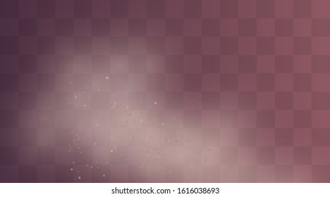 Vector illustration of dust and sand powder explosion scattered isolated on transparent background. Texture of thick desert dust fog and clouds smoke.
