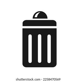 Vector illustration, dustbin icon. Flat design. 