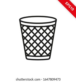 Vector illustration of dustbin or trash can icon line symbol. eps10