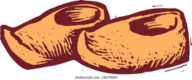 Vector illustration of Dutch clogs