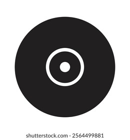 vector illustration of a DVD in black and on a white background