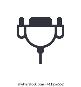 Vector illustration of dvi cable sign icon on white background.