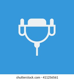 Vector illustration of dvi cable sign icon on blue background.