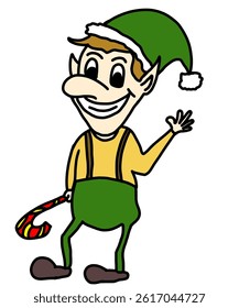 Vector illustration of dwarf, santa claus