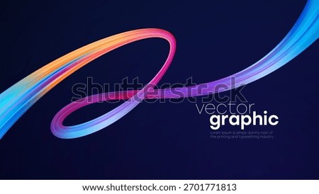Vector Illustration Dynamic Color Ribbon Loop on Dark Background for Modern Graphic Design Creative Artwork.