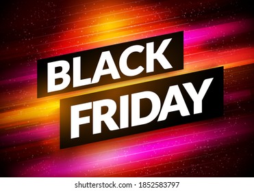 Vector Illustration Dynamic Colorful Black Friday Sign