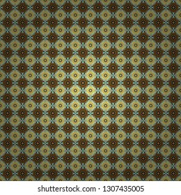 Vector illustration of dynamic composition made of yellow, brown and black colors rounded shapes lines in diagonal rhythm seamless pattern.