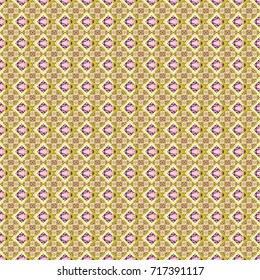 Vector illustration of dynamic composition made of yellow, beige and neutral colors rounded shapes lines in diagonal rhythm seamless pattern.