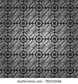 Vector illustration of dynamic composition made of gray, black and white colors rounded shapes lines in diagonal rhythm seamless pattern.