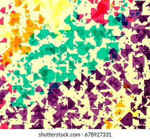 Vector illustration of dynamic creative abstract background. Motion retro geometric backdrop with triangle texture