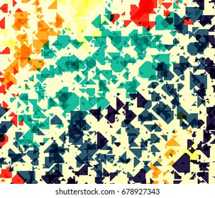Vector illustration of dynamic creative abstract background. Motion retro geometric backdrop with triangle texture