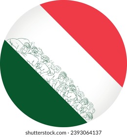 Ciclista sobre el fondo de la bandera de Italia vector