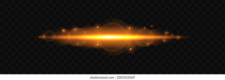 Vector illustration of dynamic gold and blue glowing light effect, sparkles, explosion.on transparent background.