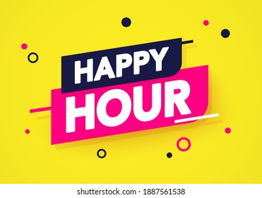 Vector Illustration Dynamic Happy Hour Label - Shutterstock ID 1887561538