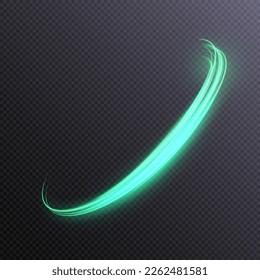 Vector illustration of dynamic light sources on a dark background. High speed in night abstraction. Abstract light swirl. For web design, game design. PNG vector