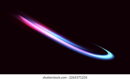 Vector illustration of dynamic light sources on a dark background. High speed in night abstraction. Abstract light swirl. For web design, game design. PNG vector	
