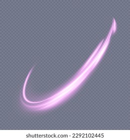 Vector illustration of dynamic light sources on a dark background. High speed in night abstraction. Abstract light swirl. For web design, game design. PNG vector