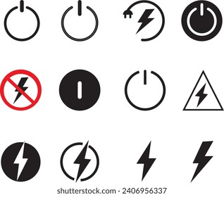 Vector illustration of a dynamic power icon. This modern and versatile design features a stylized power symbol conveying energy, strength. Perfect for use in technology, energy, and business works.