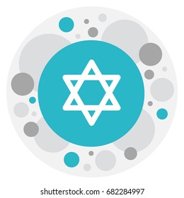 Vector Illustration Of Dyne Symbol On David Star Icon. Premium Quality Isolated Hexagram Element In Trendy Flat Style.